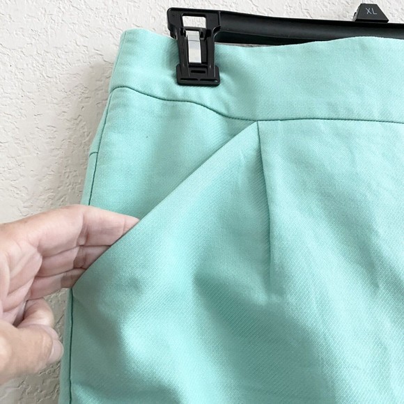 J. Crew The Pencil Skirt Wide Waistband Slit‎ Side Pockets Teal Women's Size 4 - Picture 2 of 9